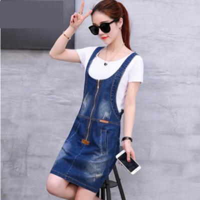 ĐẦM JEAN YẾM PHỐI DA KHÓA KÉO TRƯỚC NGỰC - NY835